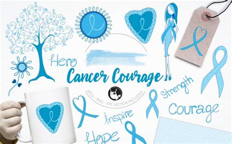 Cancer awareness illustration pack - Vector Image