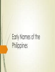 Early Names and Discoveries of the Philippines: A Historical | Course Hero