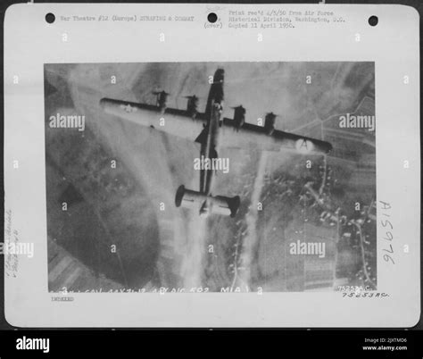 A Consoliated B 24 Liberator Of The 44th Bomb Group Going Down Over