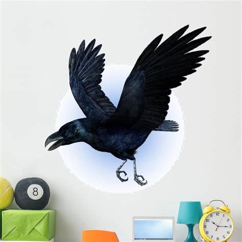 Raven Flying Wall Mural Decal By Wallmonkeys Vinyl Peel And Stick