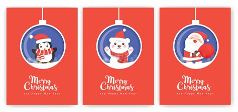 Set of Christmas cards and new year greeting cards. 3151421 Vector Art ...