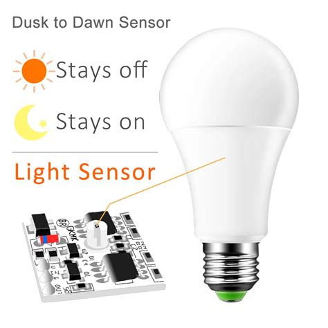 Ip Led Sensor Bulb Automatic Dusk To Dawn Bulb Day Night Light W