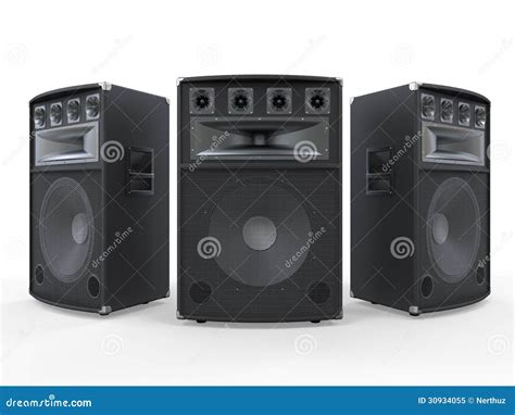 Large Audio Speakers On White Background Royalty Free Stock Photo