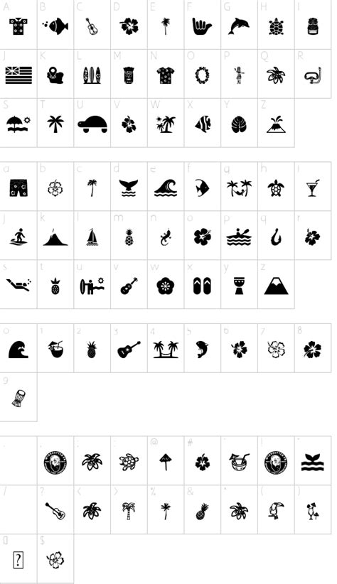 Hawaiian Icons font details - Font2s.com