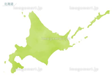 カラフルな水彩風の日本地図 北海道のイラスト素材 156077113 イメージマート