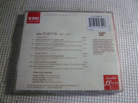 Cd Bartok Complete String Quartets No Alban Berg