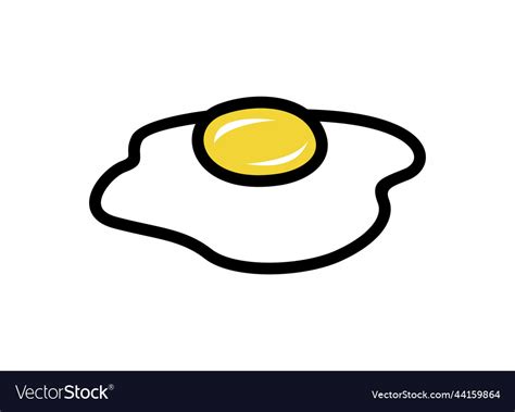 Sunny Side Up Egg Royalty Free Vector Image Vectorstock