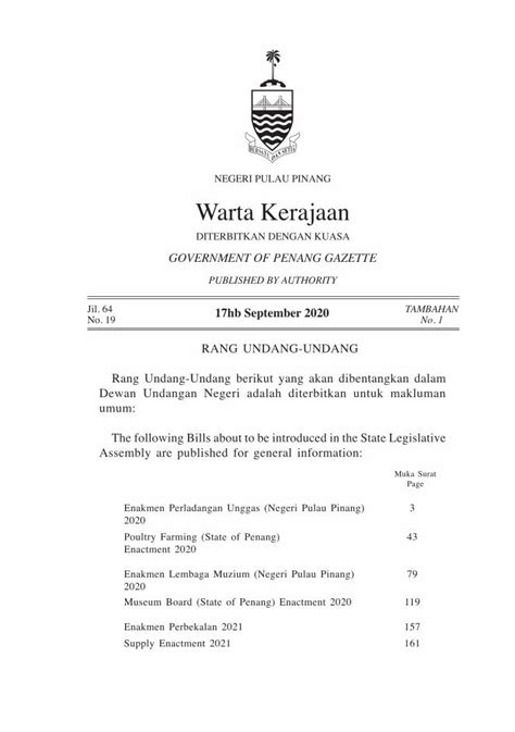 Pdf Warta Kerajaan Penang Dokumen Tips