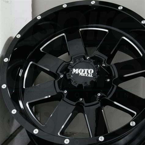 18x9 Moto Metal MO962 8x6 5 8x165 1 0 Black Milled Wheels Rims Set 4