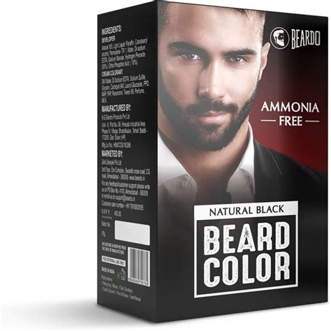 Beardo Beard Color For Men Natural Black Long Lasting No Ammonia Easy To Apply No