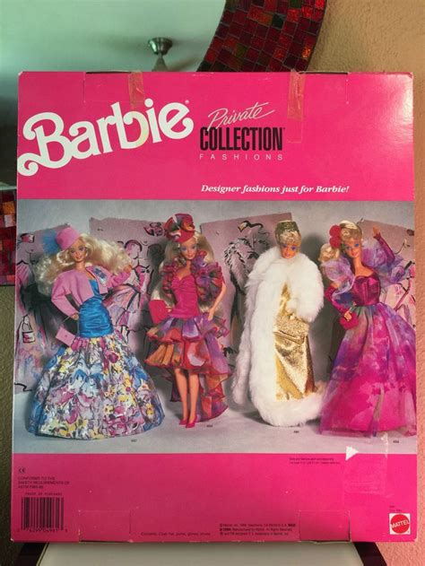 Back 1989 Barbie Private Collection Fashions Various Mattel