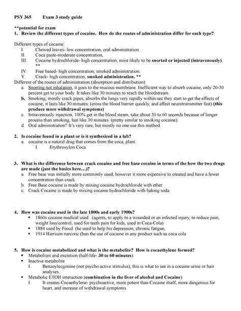 Psy Exam Exam Study Guide Psy Exam Study Guide