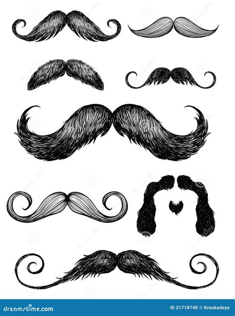 Hand Drawn Mustache Set 2 Stock Vector Image Of Mask 31718748