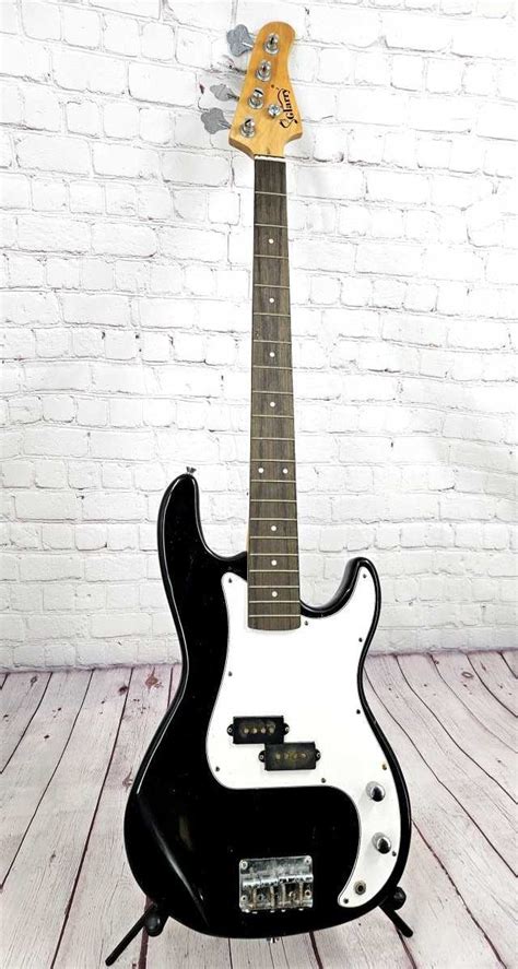 Glarry String Bass Guitar Rosewood Fingerboard Black With White