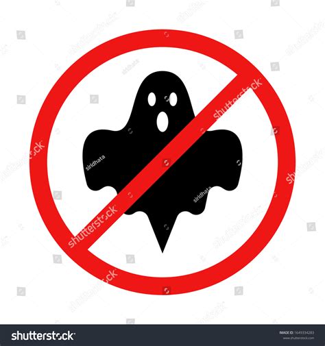 Vector No Ghost Illustration Sign Stock Vector (Royalty Free) 1649334283 | Shutterstock