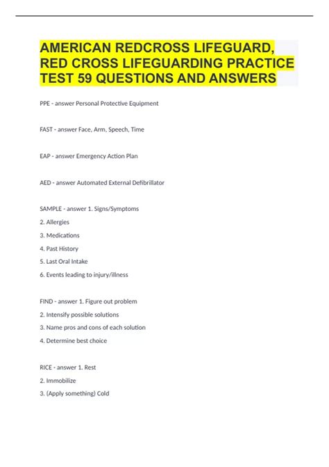 American Redcross Lifeguard Red Cross Lifeguarding Practice Test