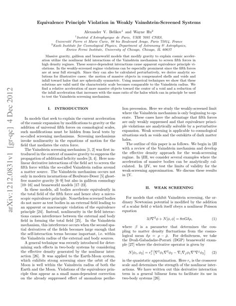 PDF Equivalence Principle Violation In Weakly Vainshtein Screened Systems