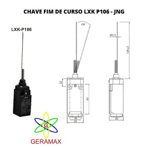 CHAVE FIM DE CURSO PLASTICO BRACO FLEXIVEL LXK P106 JNG Loja Geramax