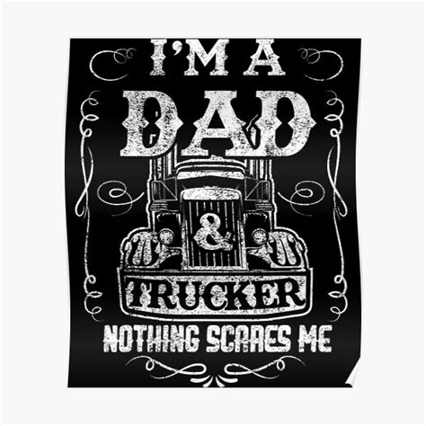 Mens Im A Dad And Trucker Truck Driver Father Fathers Day T