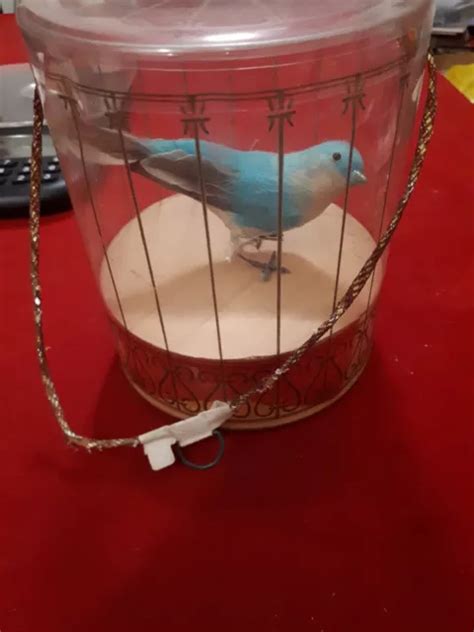 ANCIENNE CAGE A Oiseaux Avec Boite Decor Oiseaux Vintage EUR 1 00