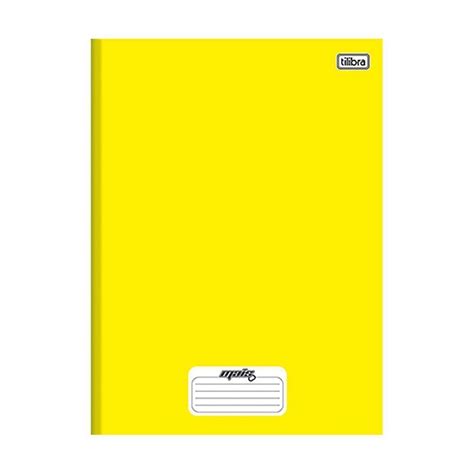 Caderno Brochura Costurado Capa Dura 1 4 48 Folhas Tilibra Amarelo Na