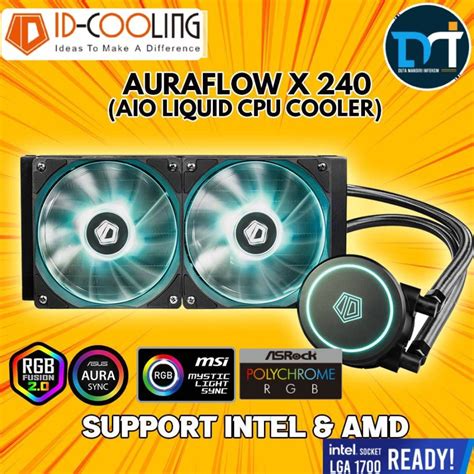 Jual Id Cooling Auraflow X 240 Rgb Aio Liquid Cpu Cooler For Intel And Amd Black Edition