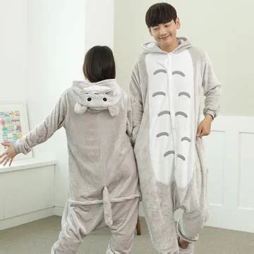 Kigurumi Totoro Capa De Manga Longa Onesie Homens Mulheres Flanela