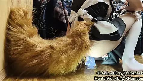 Neko Maid CD Cums From Being Fucked By Dildo Missionary Wearing Cat S Tail Ears Crossdresser