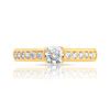 Bague Solitaire Or 750 Jaune Diamant 50 100e De Carat MATY