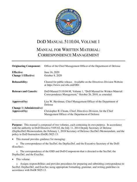 Fillable Online DOD MANUAL 5110 Fax Email Print PdfFiller