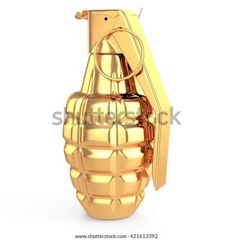 Hand Grenade 3d Gold Stock Illustration 421613392 Shutterstock