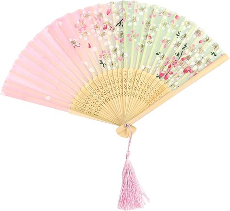 Amazon BESTOYARD Summer Supplies Cherry Blossom Folding Fan Silk