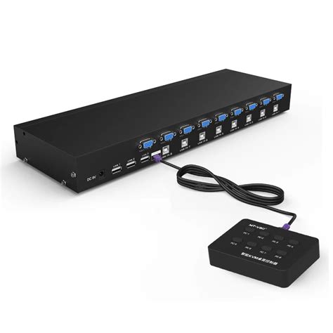 Mt Viki 8 Port Kvm Switch Vga Usb Manual Keypress With Wired Remote