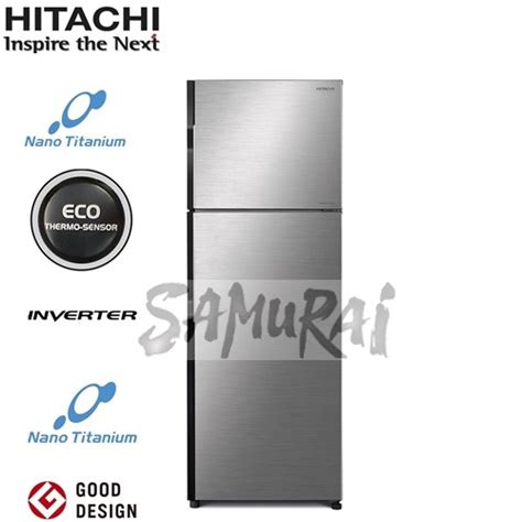 Hitachi Stainless Steel Inveter 2 Door Fridge 318l Rh355p7m Bsl