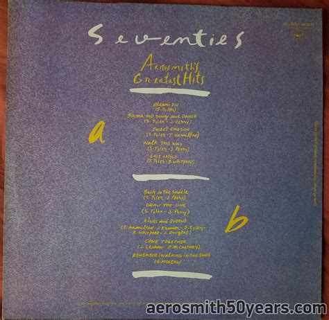 Seventies Aerosmiths Greatest Hits 1995 Release Brazil Record