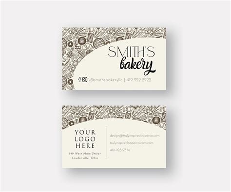 Business Cards, Bakery Business Card, Fun, Modern, Printed Business ...