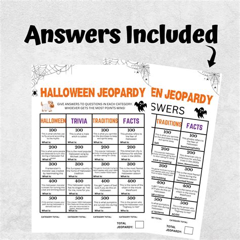 Halloween Games, Jeopardy, Halloween Trivia, Halloween Party Games