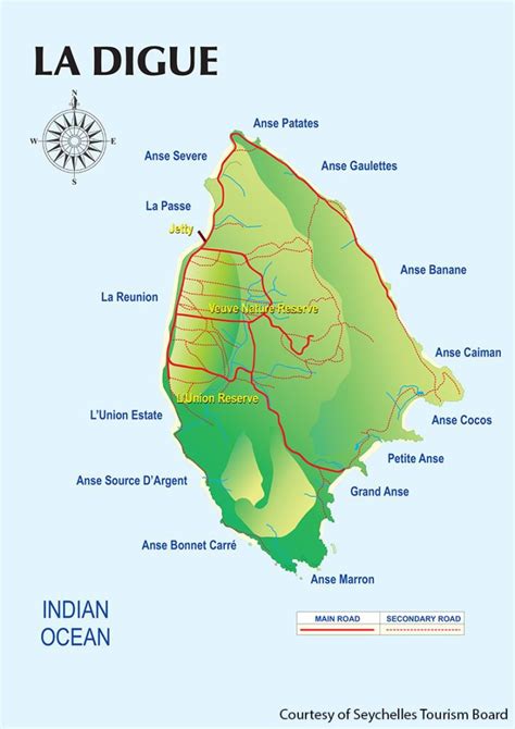 La Digue Island Seychelles Map