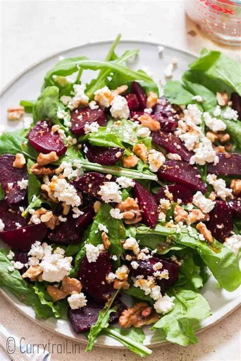 Healthy Arugula Beet Salad With Feta Cheese Curry Trail