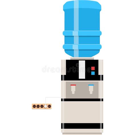 Vector Plano De Dispensador De Oficina De Iconos De Enfriador De Agua