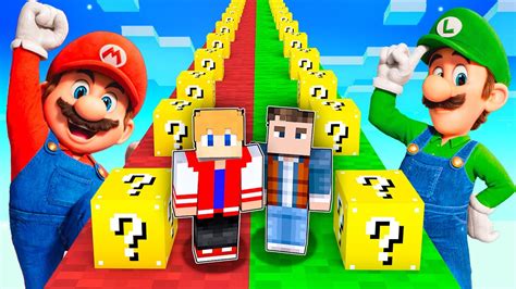 Corrida De Lucky Block Do Mario No Minecraft Youtube