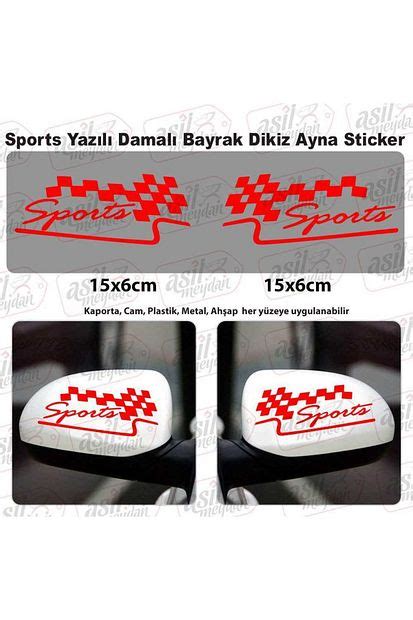 Genel Markalar 2ad Sports Damalı Bayrak Dikiz Ayna Kırmızı Sticker