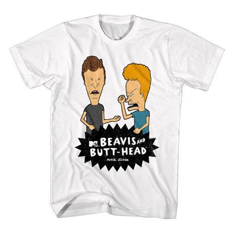 Mtv Beavis And Butthead Mens T Shirt Beavis Butthead Logo White