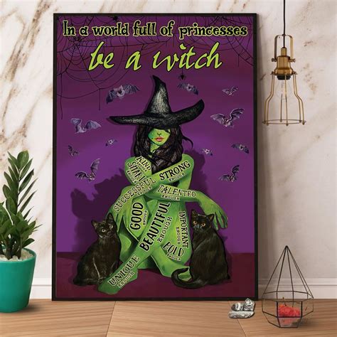 Retro Green Witch Be A Witch Halloween Poster No Frame In 2022 Halloween Canvas Halloween