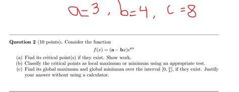 Solved Question 2 10 Points Consider The Function