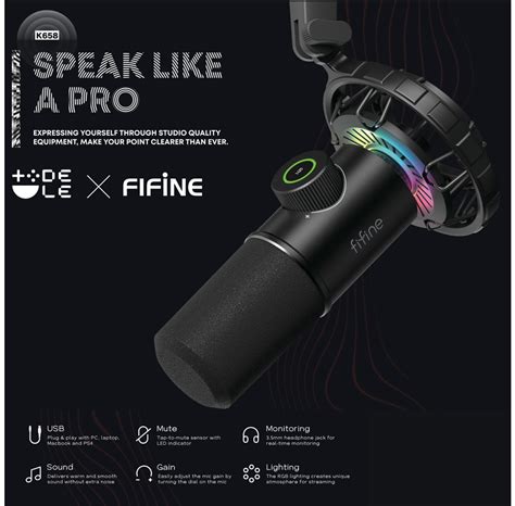 Fifine X Dele K Rgb Microphone Bundle Billig