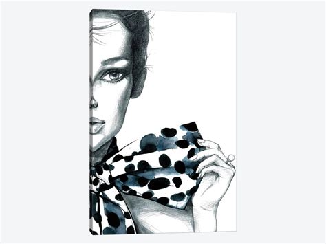 Polka Dots Girl Canvas Print By Rongrong Devoe Icanvas