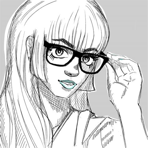 Glasses Girl Sketch by montecristo89 on DeviantArt