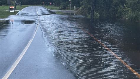 Flooded Roads Due To Tropical Storm Debby In Wilmington Nc