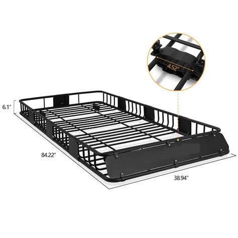 Xxl X Rooftop Roof Cargo Basket Carrier Rack Car Suv